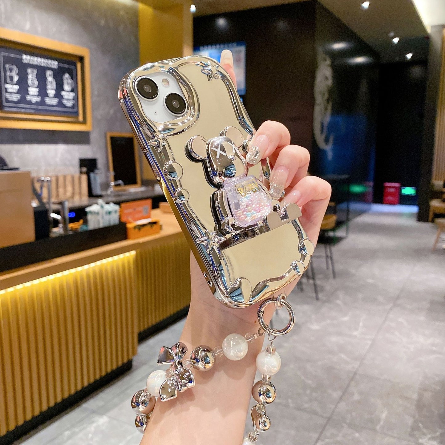 Phone Case With Chain and Bracket For iPhone 11/12/13/14/15 Pro Plus Max