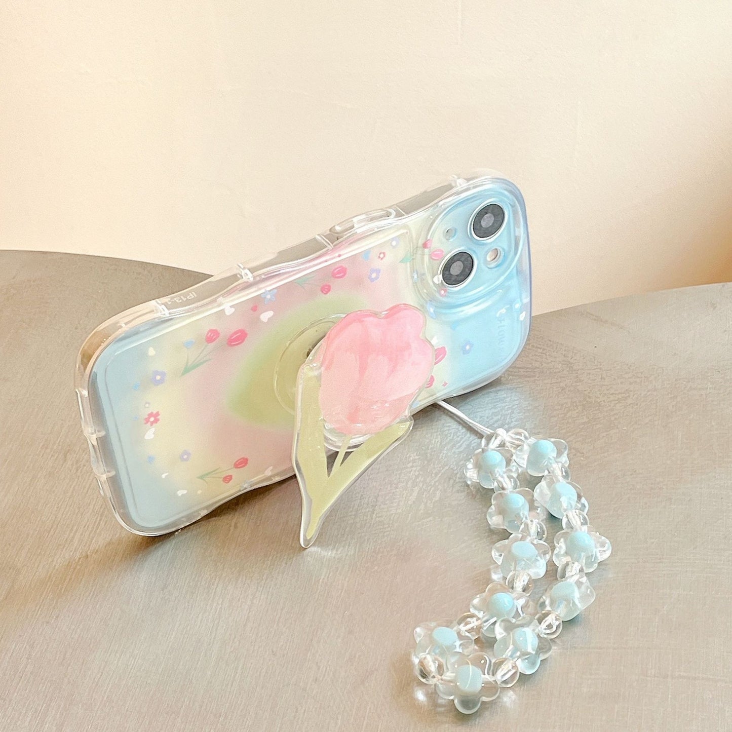 Tulip Phone Case With Lanyard Ring Holder For iPhone 11/12/13/14/15 Pro Plus Max