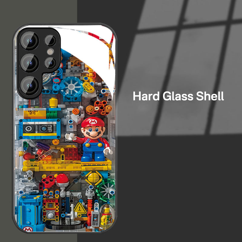 Hard Glass Mario Phone Case For Samsung Galaxy