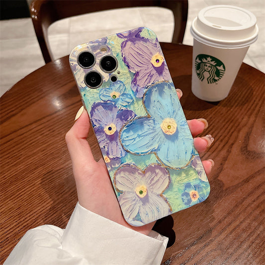 Flower Phone Case For Samsung Galaxy-Blue